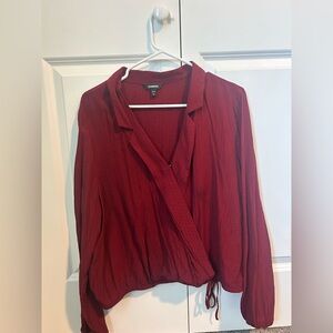 Express Women's Burgundy Blouse